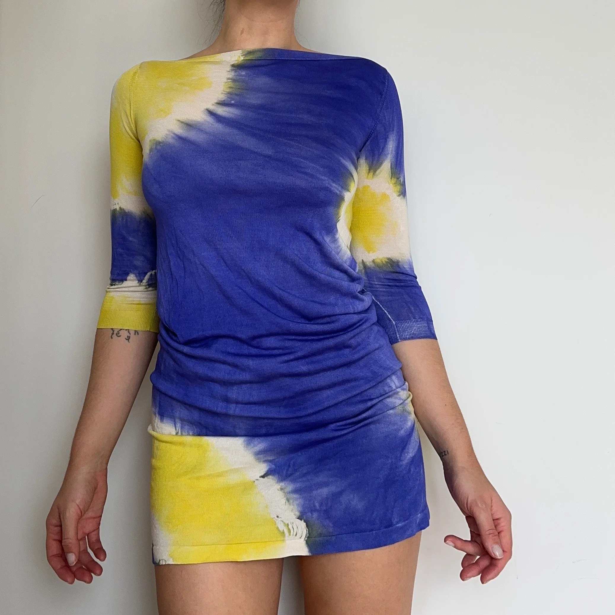 Blumarine SS2010 Silk Tie Dye Mini Dress - Image 5