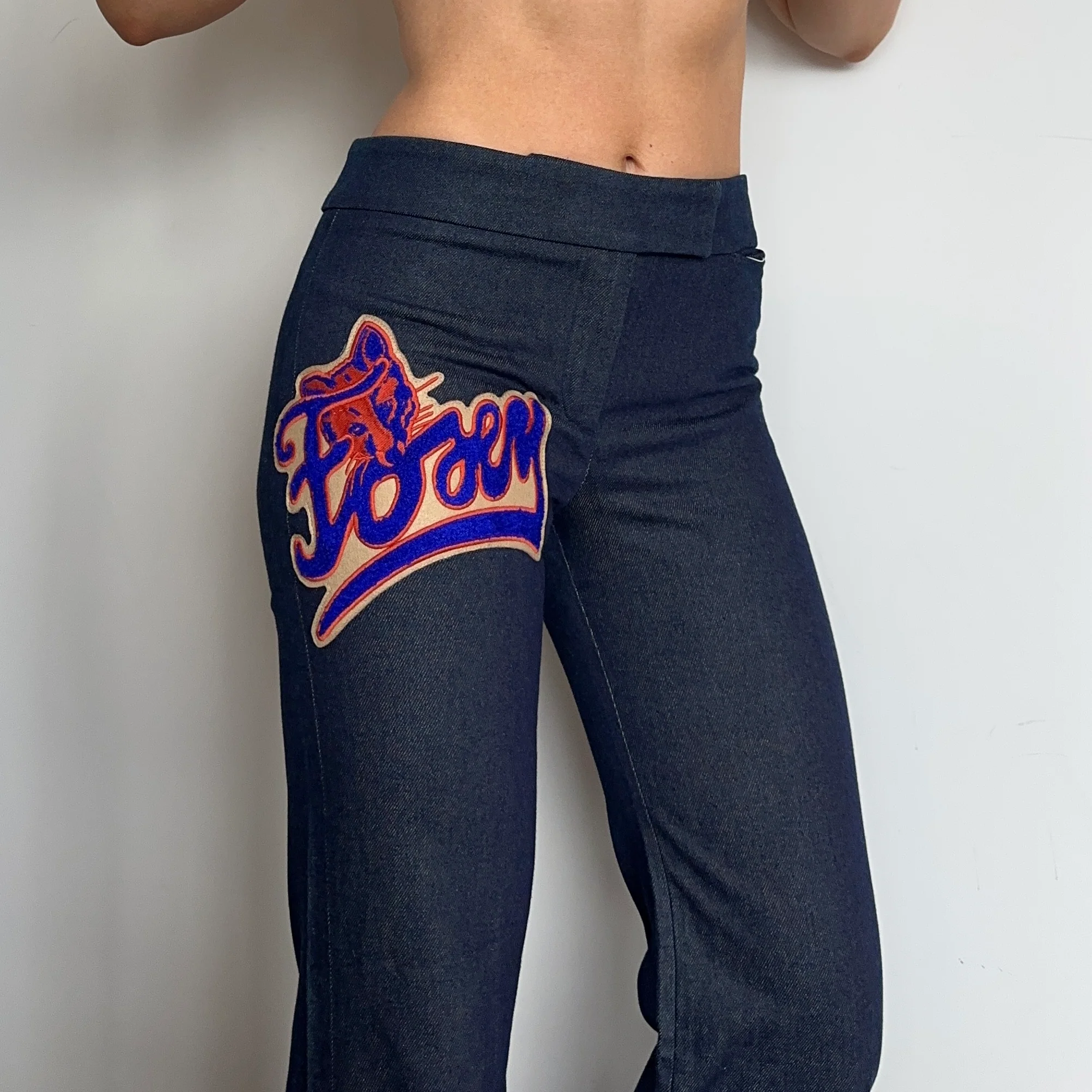 Chloé Rare AW2001 ‘Foxy’ Patch Flared Jeans - Image 11