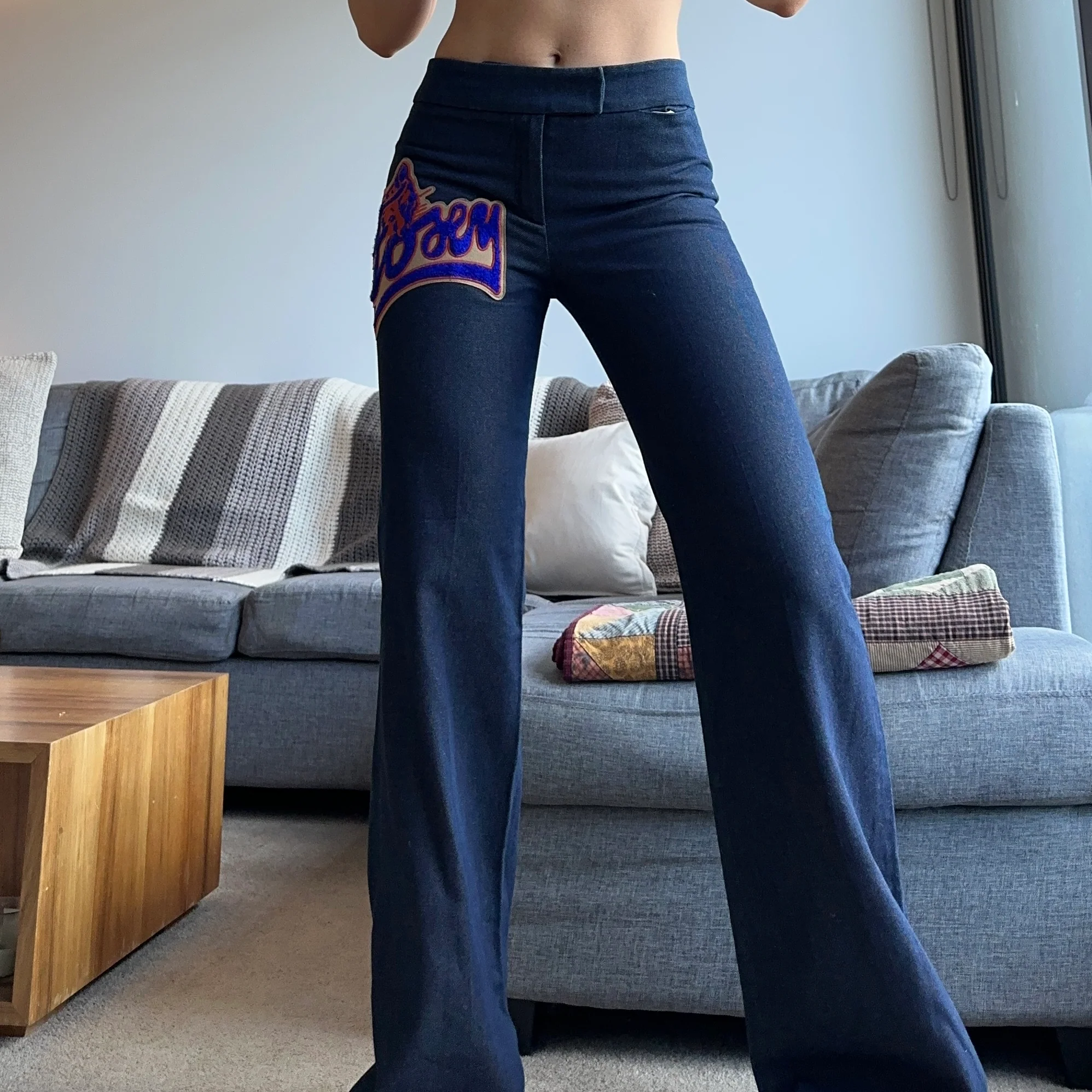 Chloé Rare AW2001 ‘Foxy’ Patch Flared Jeans - Image 9