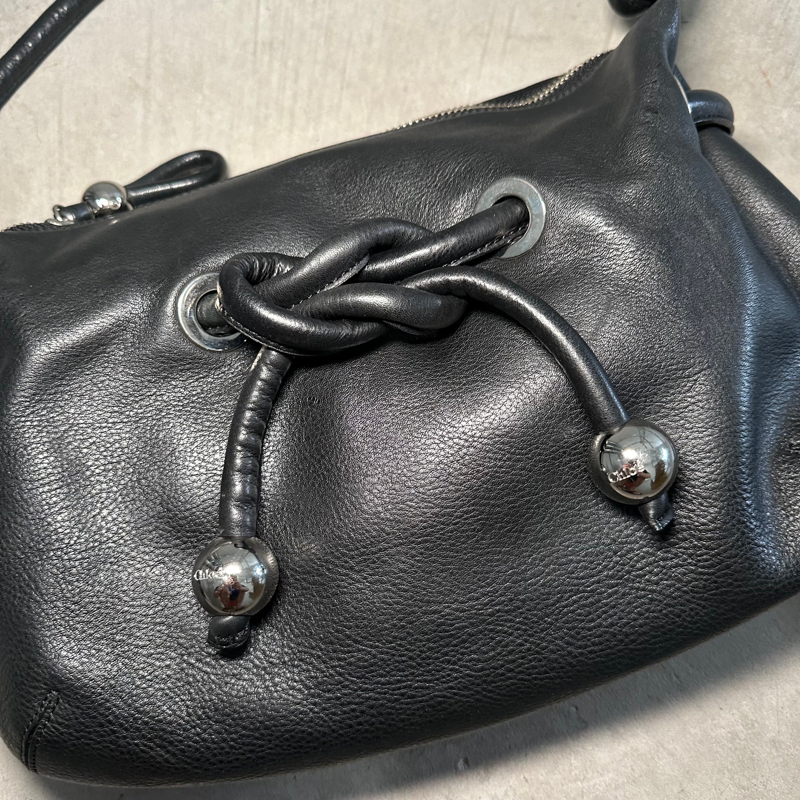 Chloe Black Leather Knots Bag - Image 4