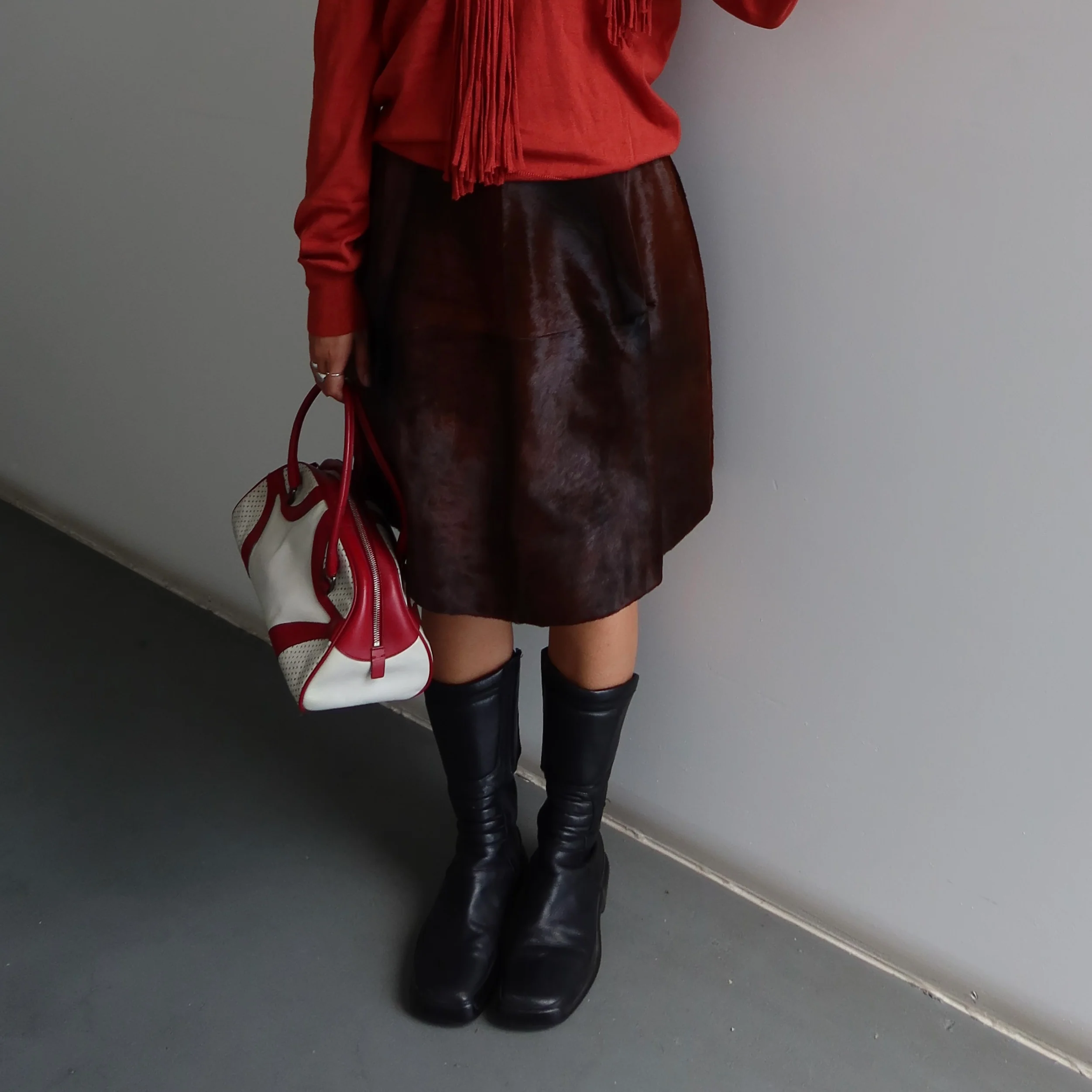 Marni Brown Cowhide Skirt - Image 3