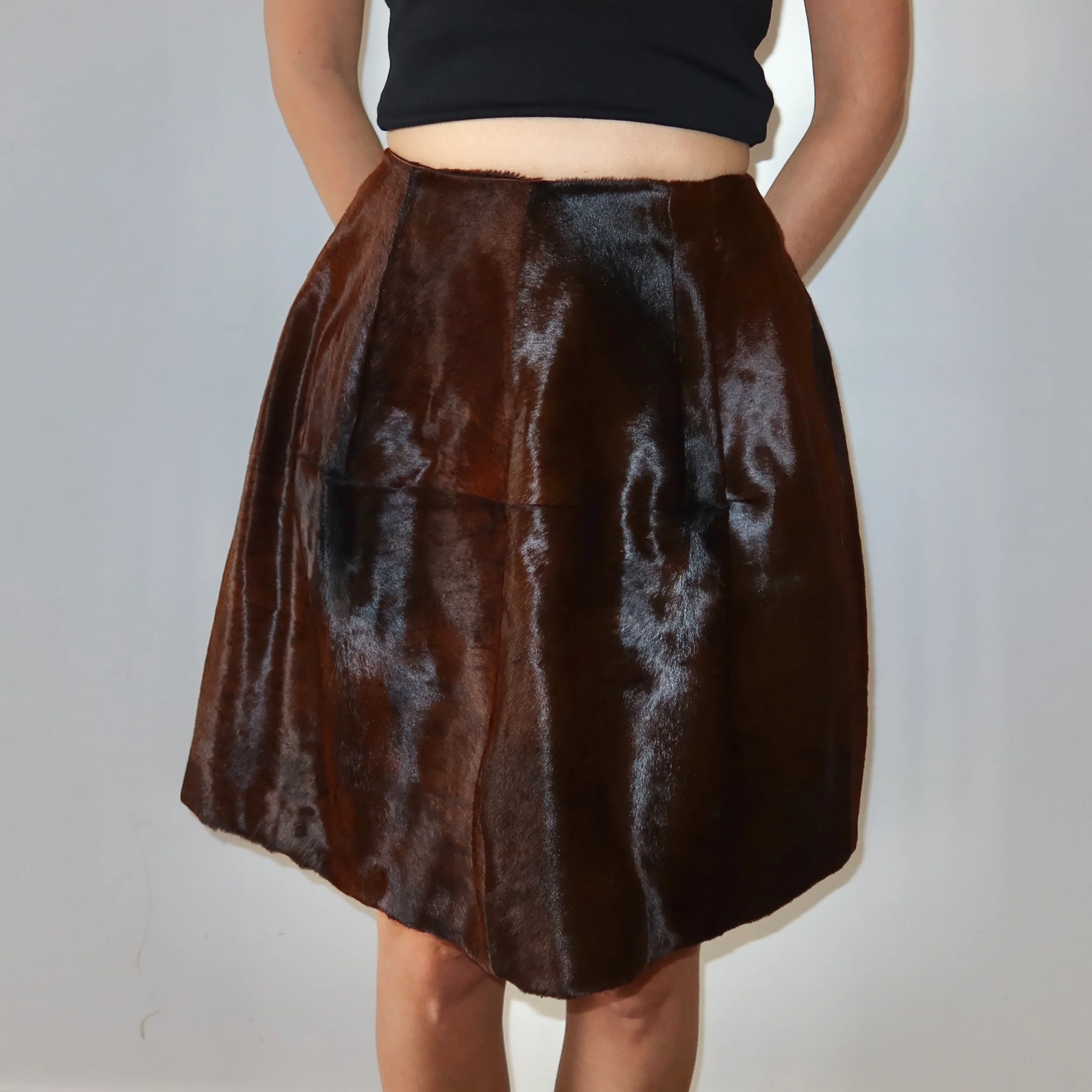 Marni Brown Cowhide Skirt - Image 4