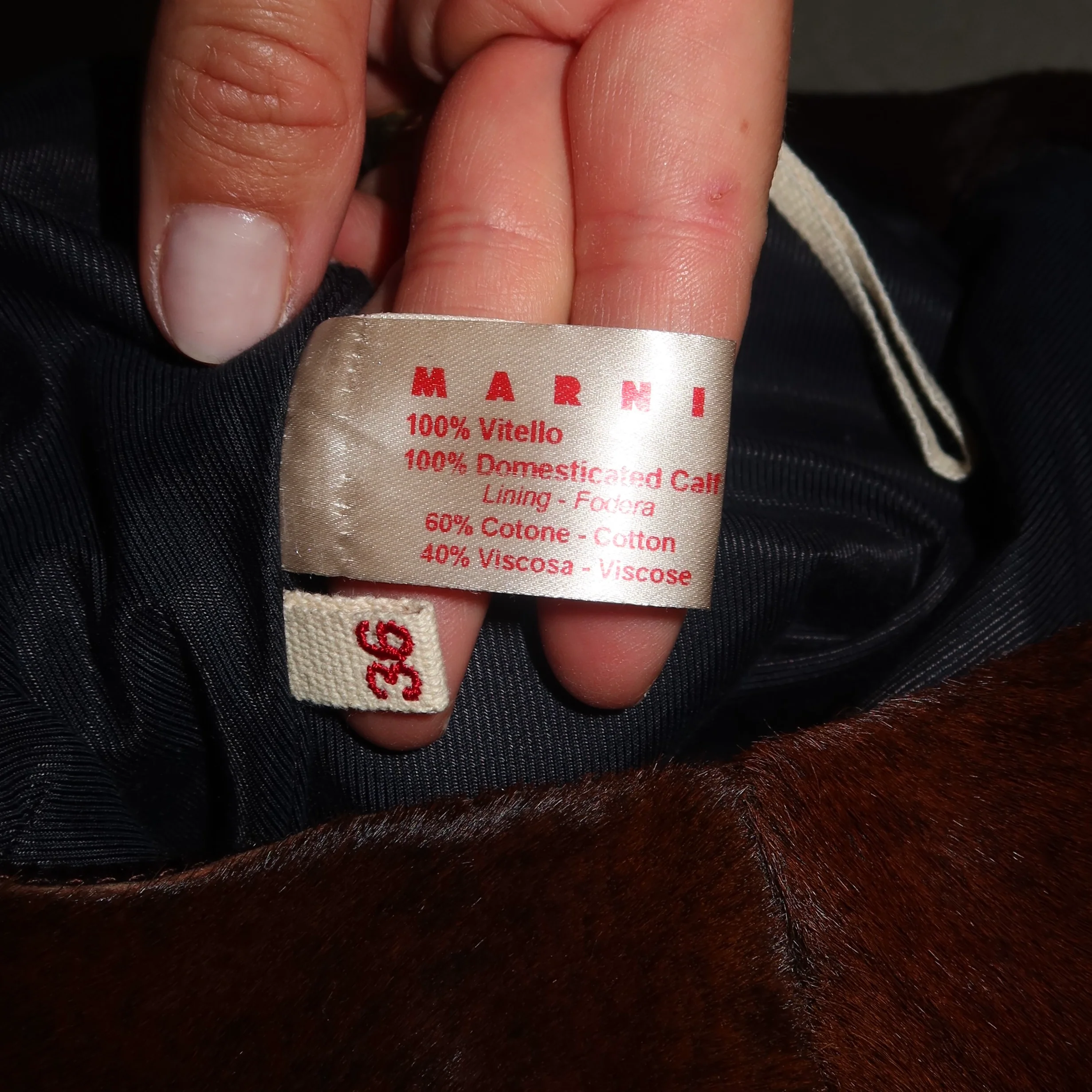 Marni Brown Cowhide Skirt - Image 9