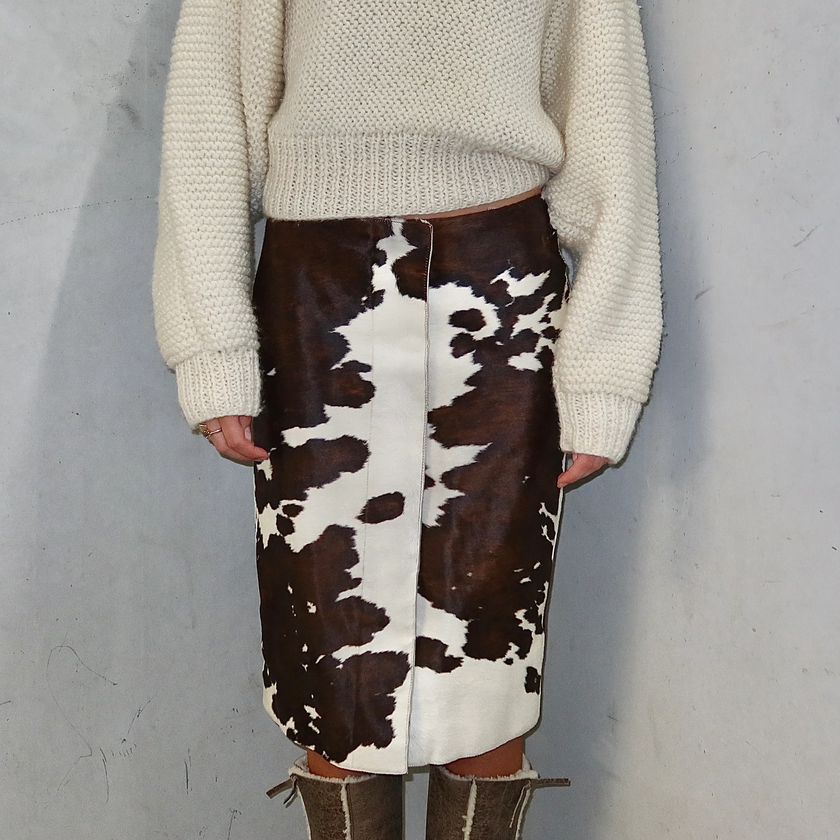 Salvatore Ferragamo AW2004 Cowhide Skirt - Image 5